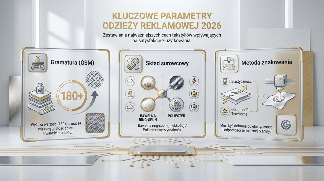 Kluczowe parametry odzieży reklamowej 2026