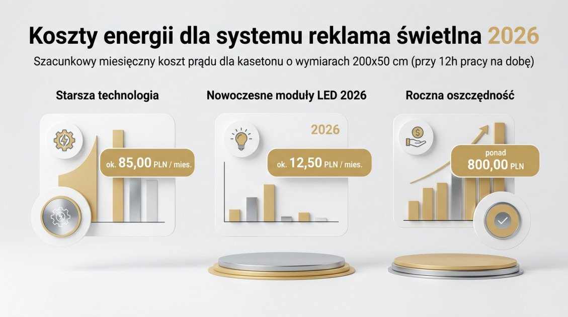 Koszty energii dla systemu reklama świetlna 2026