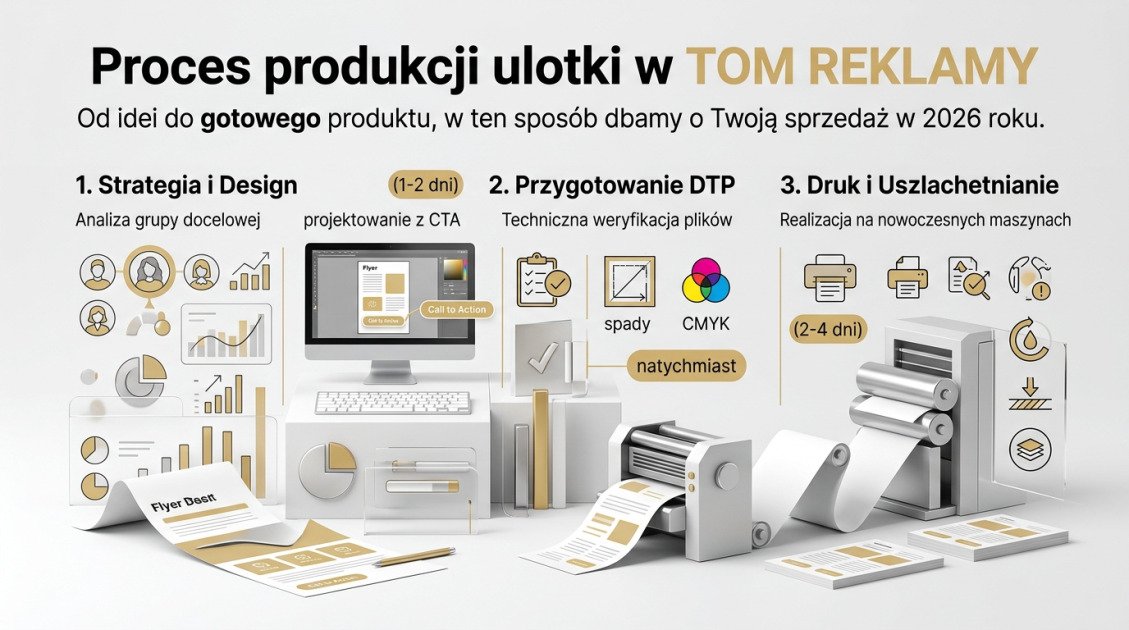 Proces produkcji ulotki w TOM REKLAMY