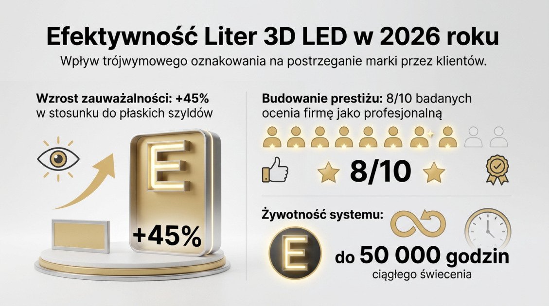Efektywność Liter 3D LED w 2026 roku