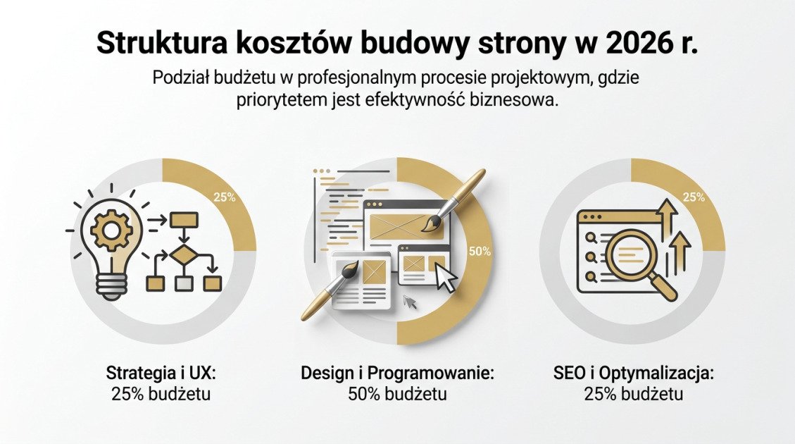 Struktura kosztów budowy strony w 2026 r.