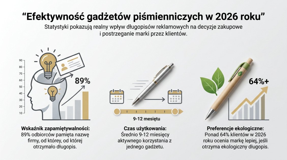 Długopisy reklamowe z nadrukiem Kielce – jak wybrać? 1 Efektywność gadżetów piśmienniczych w 2026 roku