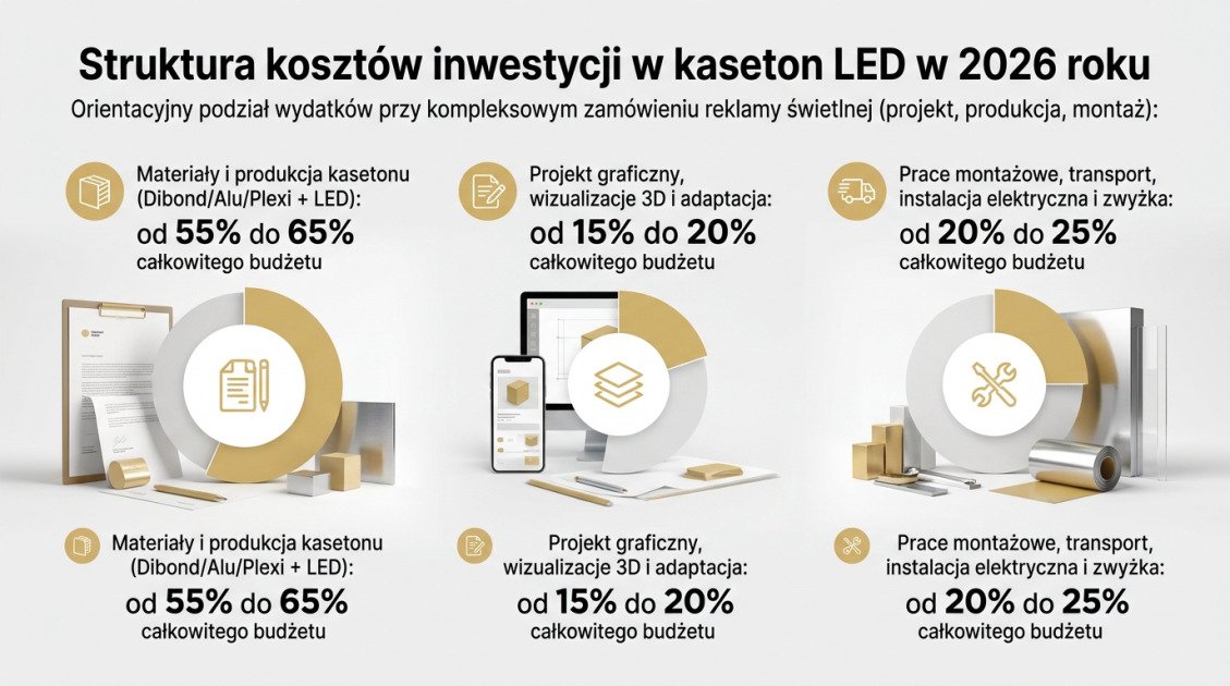 Struktura kosztów inwestycji w kaseton LED w 2026 roku
