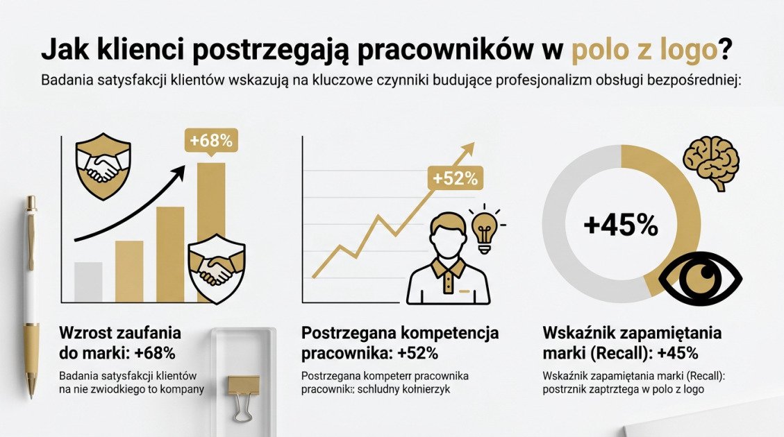 Koszulki polo z logo firmy Kielce – profesjonalny wizerunek 1 Jak klienci postrzegają pracowników w polo z logo?