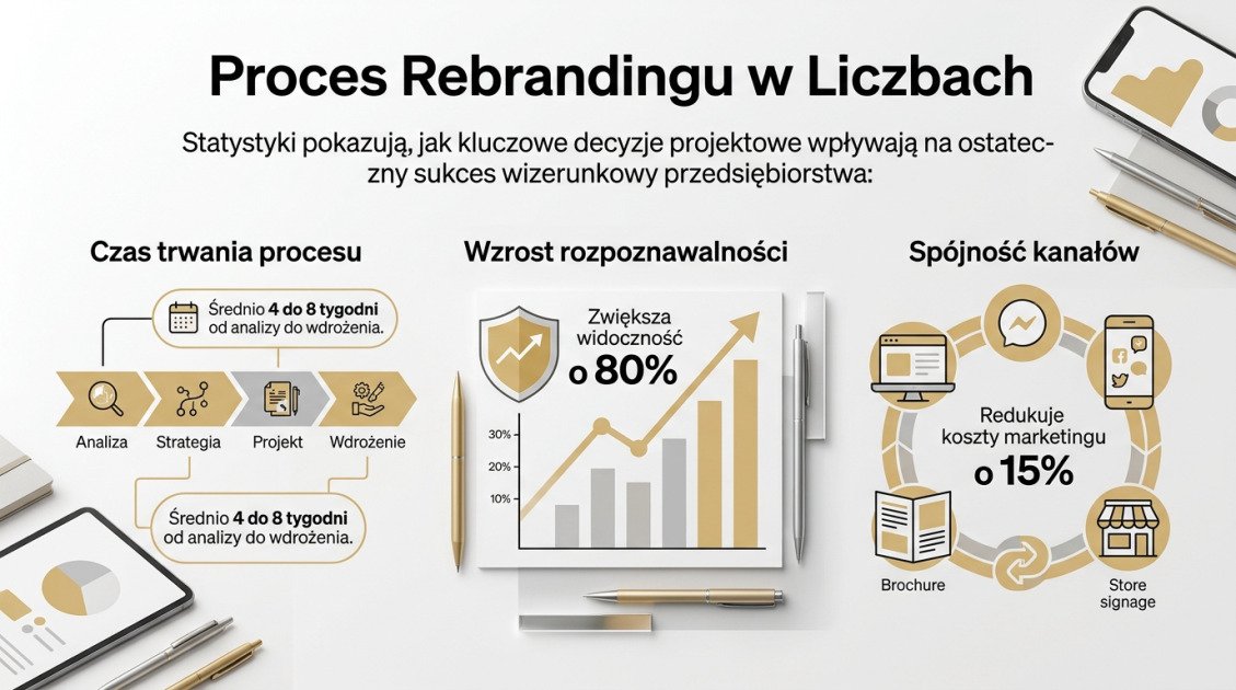 Rebranding logo firmy Kielce – jak odświeżyć markę w 2026? 1 Proces Rebrandingu w Liczbach