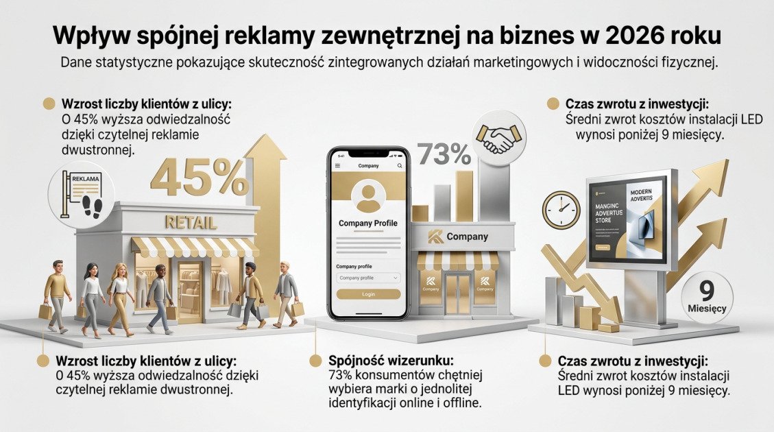 Wpływ spójnej reklamy zewnętrznej na biznes w 2026 roku