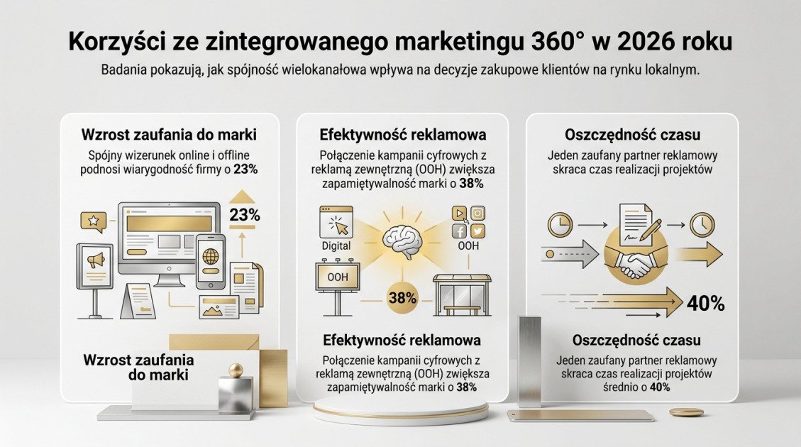 Strony internetowe responsywne Kielce – jak zyskać klientów w 2026 roku? 1 Korzyści ze zintegrowanego marketingu 360° w 2026 roku