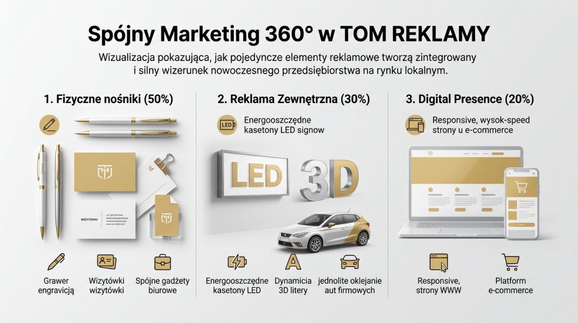 Długopisy reklamowe z nadrukiem Kielce – postaw na jakość 1 Spójny Marketing 360° w TOM REKLAMY